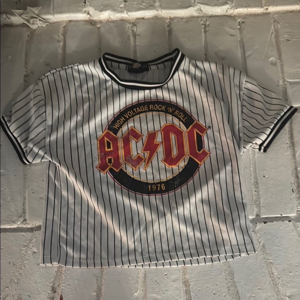 AC/DC Kids Black and White Striped Tee